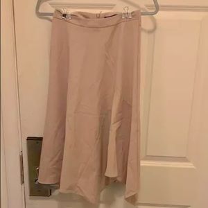 Peach shaded asymmetrical hem-lined skirt